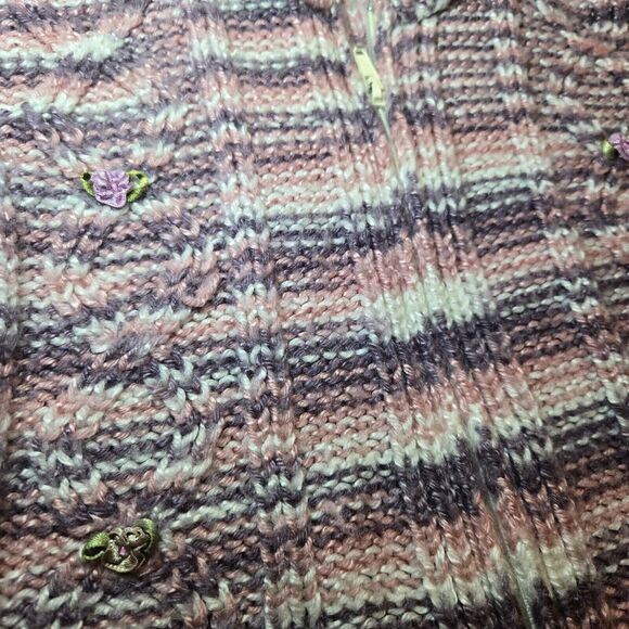 Myriam Cepeda Hand Made In Columbia Baby Girls Zip Knit Sweater Purple 1-2 Yrs - Picture 6 of 9